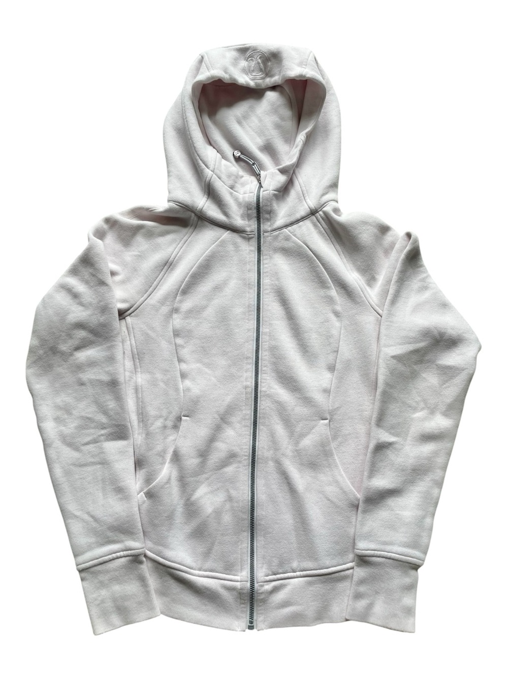 Lululemon Scuba Hoodie Womens Size 6 Fleece Flutterby Pink Full Zip Pockets EUC
